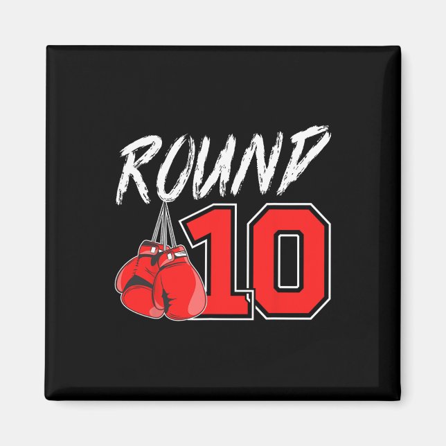 Aimant 10th Birthday Boxing Boy 10 Year Old Boxer Bday Pa (Devant)