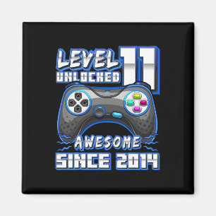 Aimant 11e anniversaire Garçon niveau 11 Jeu 11 ans Jeu v