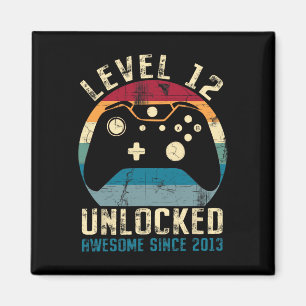 Aimant 12 Anniversaire 12ème Fils Garçon Gamer Awesome Si