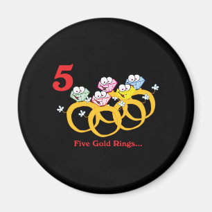 Aimant 12 jours cinq anneaux d'or