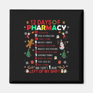 Aimant 12 Jours De Pharmacie Funny Christmas Pharmacist T