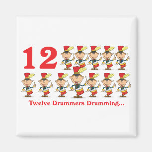 Aimant 12 jours douze batteurs tambourinant