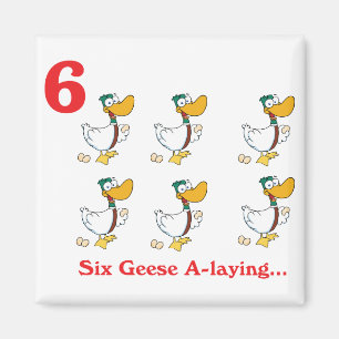 Aimant 12 jours six oies pondeuses