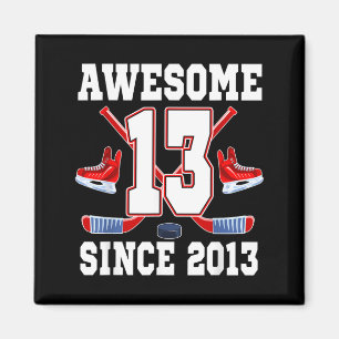 Aimant 13 Ans Incroyable Depuis Anniversaire Thème Hockey