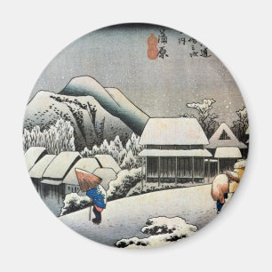 Aimant 16. 蒲 原 宿, 重 Kanbara-juku, Hiroshige, Ukiyo-e, 広