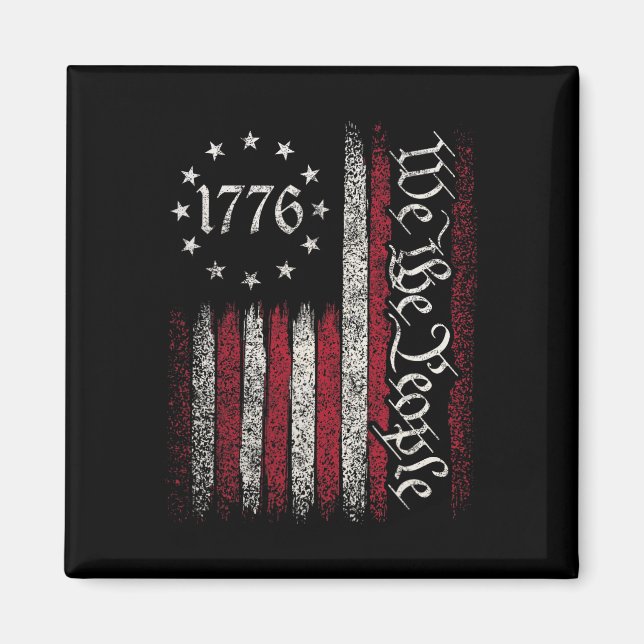 Aimant 1776 Drapeau Constitution Fête de l'Indépendance A (Devant)
