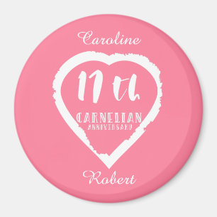 Aimant 17e anniversaire Mariage carnélien traditionnel