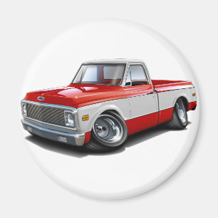 Aimant 1970-72 Camion Chevy C10 Rouge-Blanc