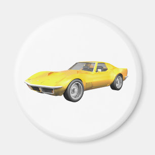 Aimant 1970 Corvette Sports Car : Fin jaune