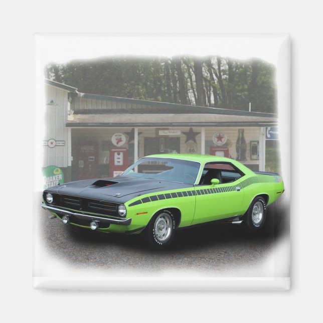Aimant 1970 Plymouth AAR Cuda dans la série de stations d (Devant)