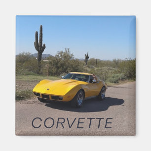 Aimant 1973 Corvette Jaune Stingray C3 Classic Car