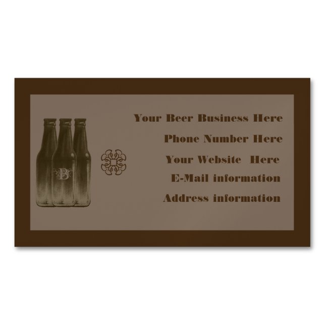 Aimant 1 de carte de visite de Brew de bière (devant)