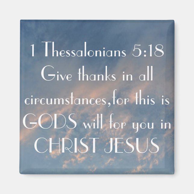 Aimant 1 Thessaloniciens 5:18 Remerciez (Devant)