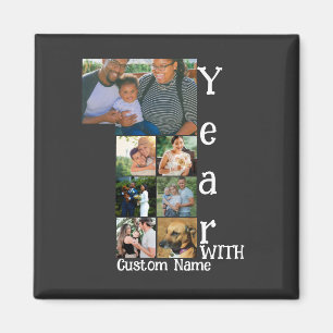 Aimant 1er anniversaire mariage personnalisé 7 photo coll