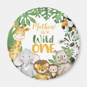 Aimant 1er anniversaire Wild One Safari Jungle Thème