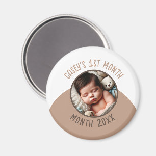 Aimant 1er mois Photo personnalisée Ajouter nom et année