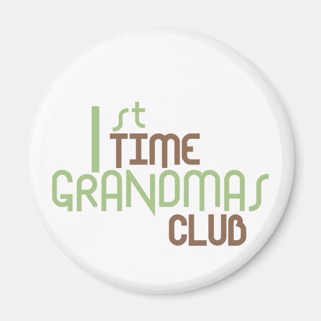 Aimant 1ère fois Grandmas Club (Vert) (Devant)