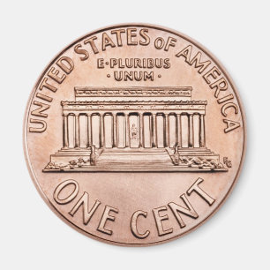 Aimant 2005 Lincoln Memorial 1 cent monnaie de cuivre