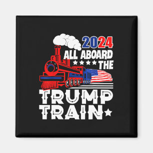 Aimant 2024 À Bord Du Trump Train Usa American Flag