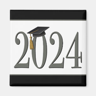 Aimant 2024 Graduation Cap Simple Moderne tendance
