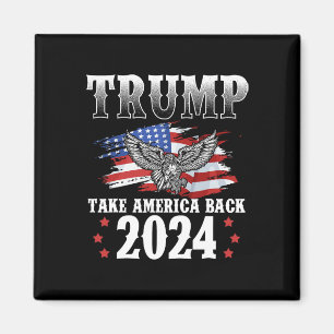 Aimant 2024 Reprendre l'Amérique Drapeau américain Trump