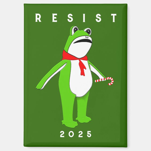 Aimant 2025 Protest Frog Resist Save USA (Recto)