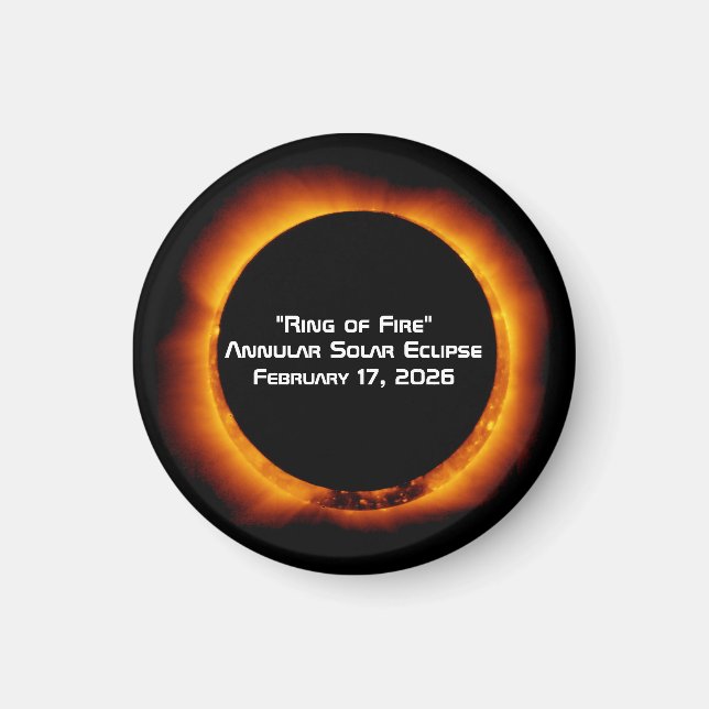 Aimant 2026 Annular Ring of Fire Solar Eclipse (Devant)