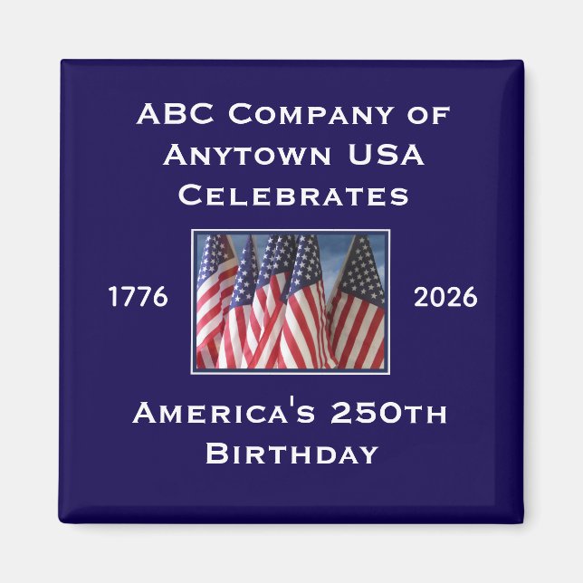 Aimant 250th Anniversary USA Patriotic Flags  (Devant)