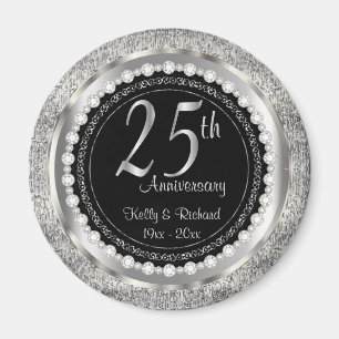 Aimant 25e anniversaire du Mariage d'argent