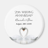 25e anniversaire mariage d'argent cygnes blancs am