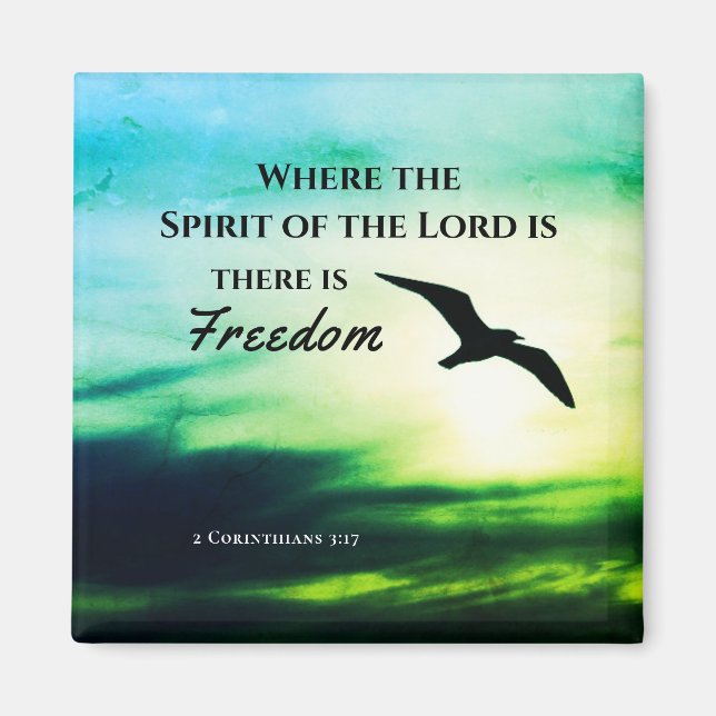 Aimant 2 Corinthiens 3:17 Liberté Bible Verse (Devant)