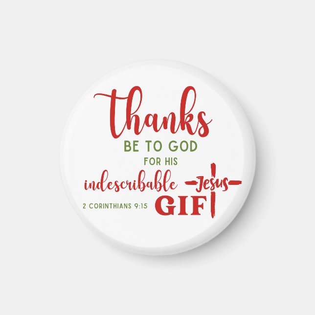 Aimant 2 Corinthiens 9:15 Merci à Dieu Ecriture (Devant)