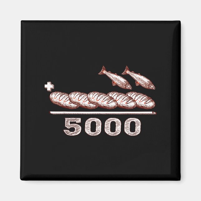 Aimant 2 Fishes 5 Breads Jesus Feeds The 5000 Christian B (Devant)