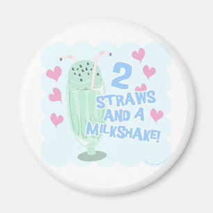 Aimant 2 pailles et un milkshake