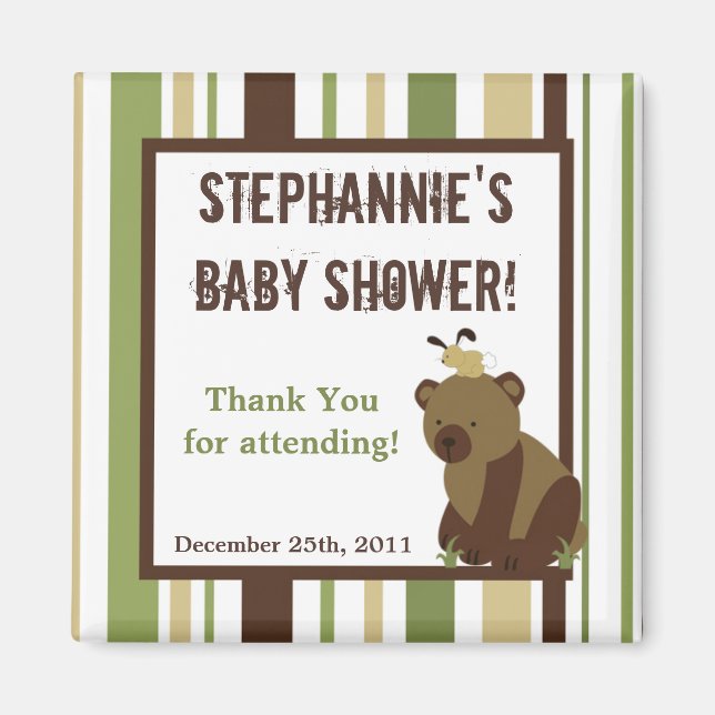 Aimant 2"x2" Favoriser l'aimant Enchanté Ours de forêt Ho (Devant)