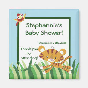 Aimant 2"x2" Favoriser l'aimant Pluie-forêt Jungle Animal