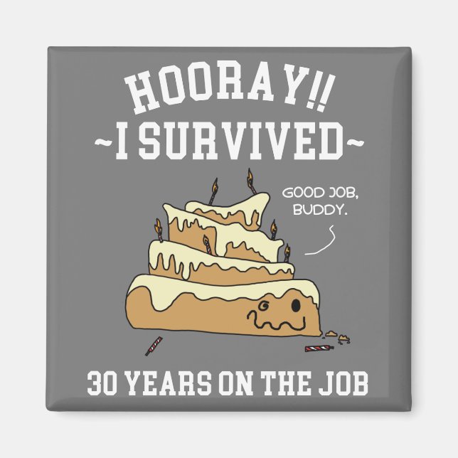 Aimant 30 ans au travail 30e anniversaire de l'employé (Devant)