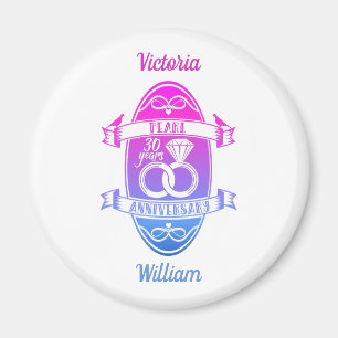 Aimant 30 nacre traditionnelle 30e anniversaire de mariag