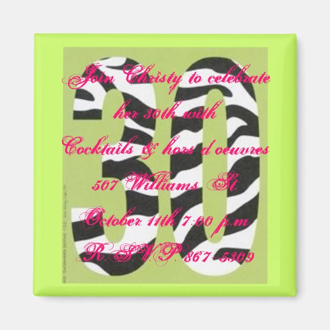 Aimant 30e anniversaire (Devant)