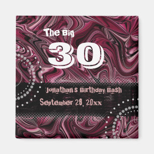Aimant 30ème Rouge de ~ d'aimant de butin d'anniversaire