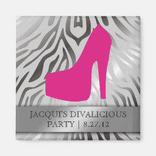 Aimant 311-Bombshell Silhouette Zebra Hot Pink Talon