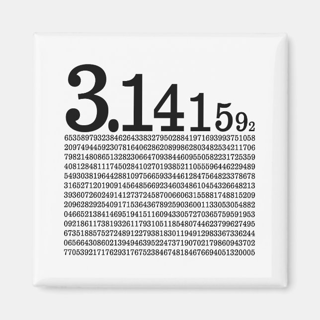 Aimant 3,1415926 Pi (Devant)