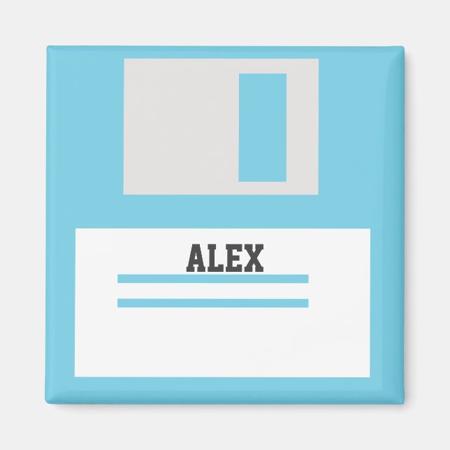 Aimant 3.5 inch Floppy Disks with Label for Geek Nerds (Devant)