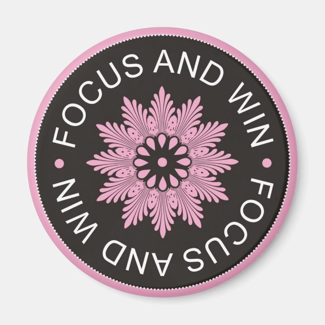 Aimant 3 Citations Word ~Focus Et Gagner ~motivation (Devant)