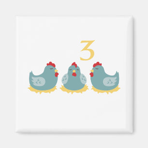 Aimant 3 poules françaises
