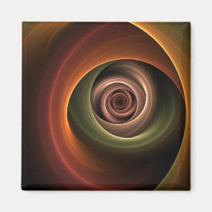 Aimant 3D Spiral Abstract Warm Colors Modern Fractal Art