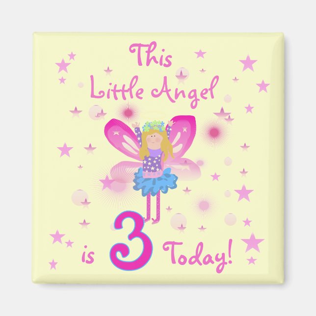 Aimant 3e T-shirts et cadeaux d'anniversaire Little Angel (Devant)