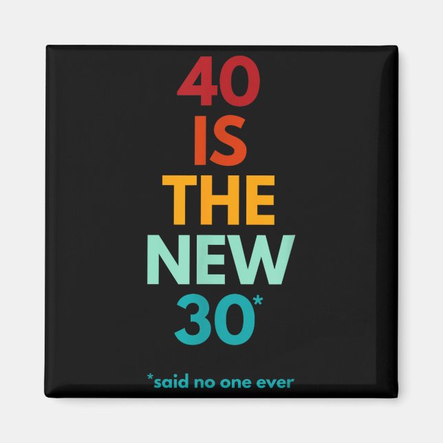 Aimant 40 Is The New 30 Said Ever, Funny 40th Birthday  (Devant)