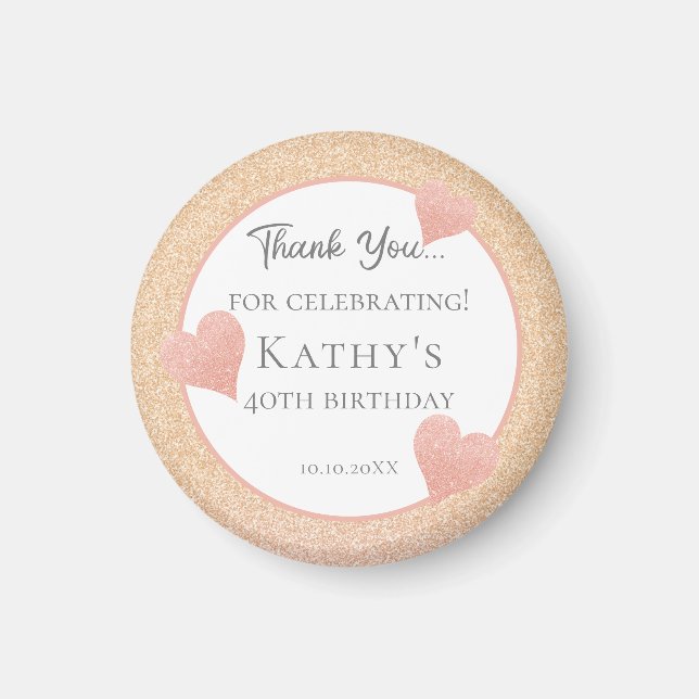 Aimant 40e Anniversaire de fête Cadeau coucher de soleil  (Devant)