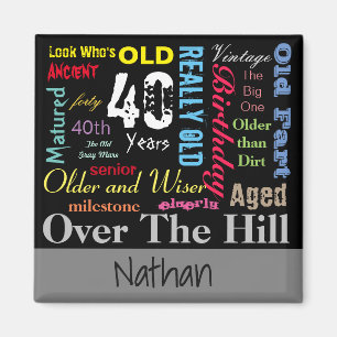 Aimant 40e anniversaire heureux en style Graffiti